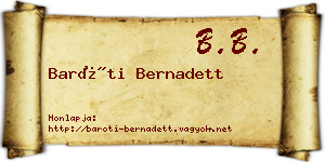 Baróti Bernadett névjegykártya