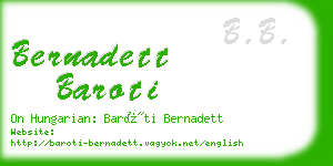 bernadett baroti business card